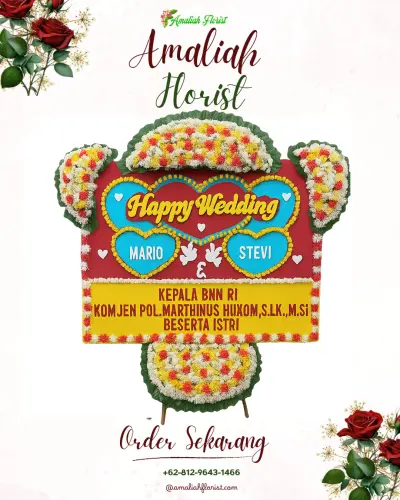 Karangan Papan Bunga Pernikahan di Trimulyo